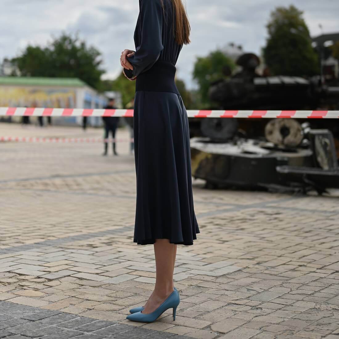 Туфлі човники SITELLE Kristi 70мм лазурово-блакитні шкіряні — фото 2