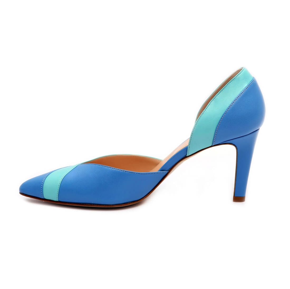 Босоножки SITELLE Kateryna 70мм лазурно-голубые кожаные — фото 2