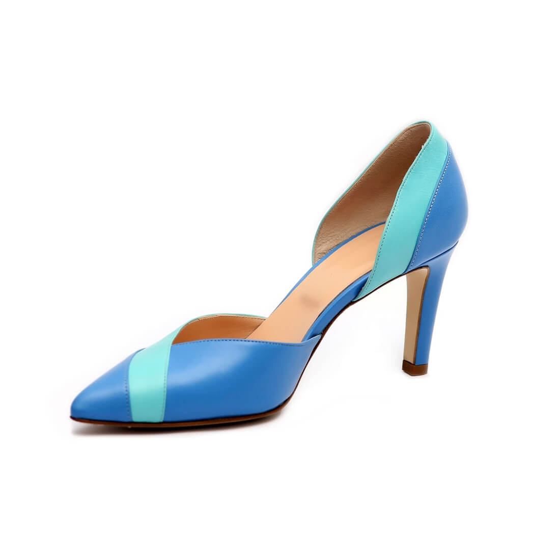 Босоножки SITELLE Kateryna 70мм лазурно-голубые кожаные — фото 4