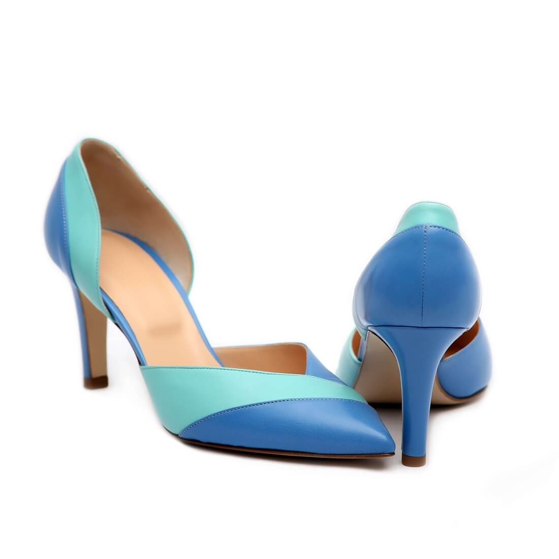Босоножки SITELLE Kateryna 70мм лазурно-голубые кожаные — фото 5