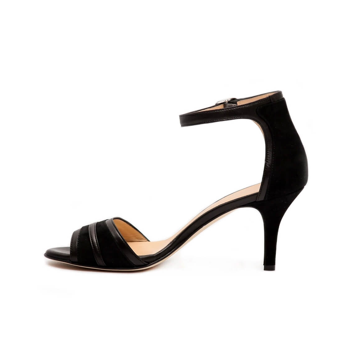 Босоножки SITELLE Kira 70мм черные замшевые — фото 2