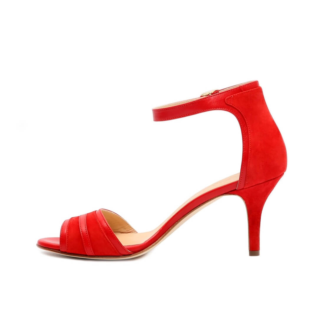 Босоножки SITELLE Kira 70мм красные замшевые — фото 2