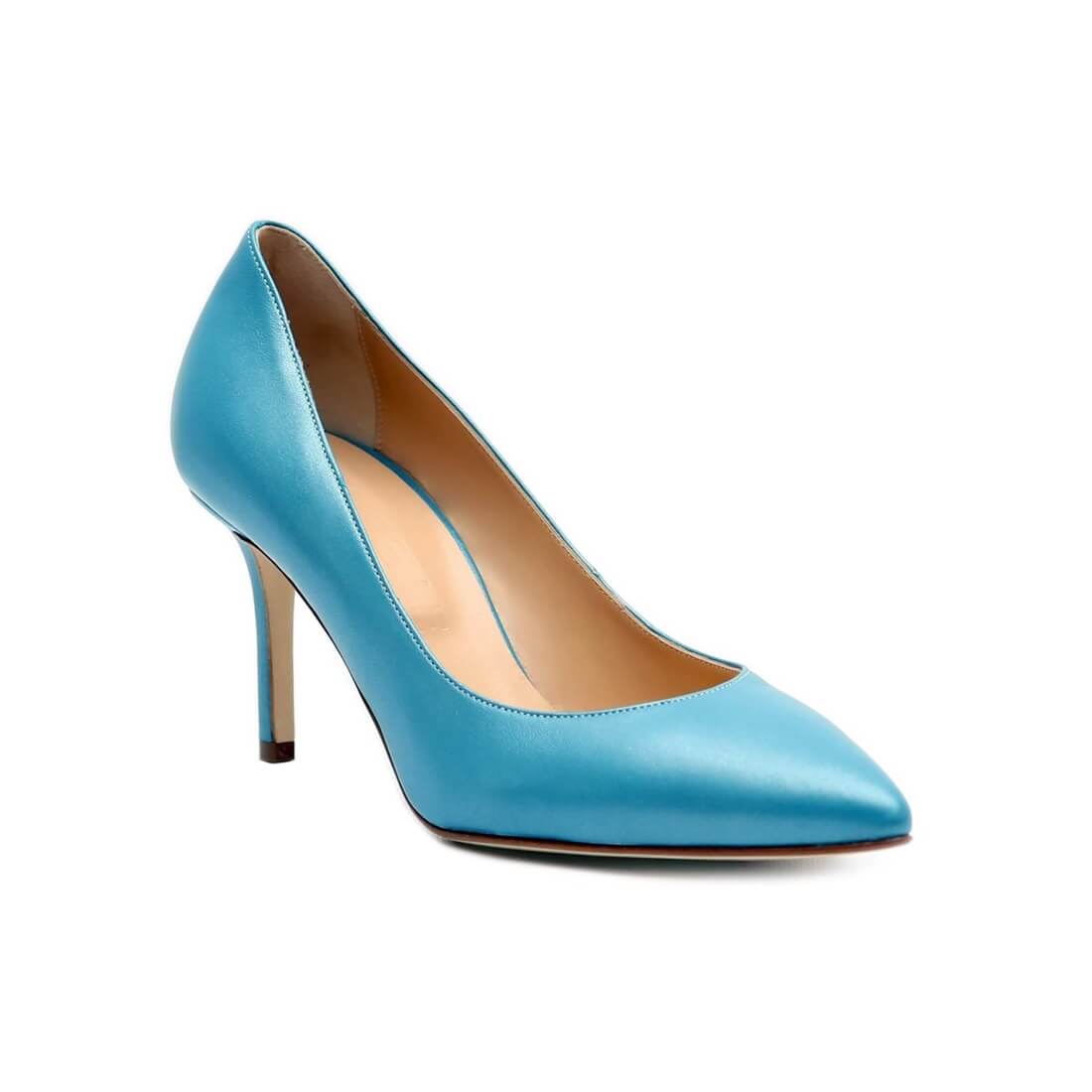 Туфлі човники SITELLE Kristi 70мм лазурово-блакитні шкіряні — фото 6