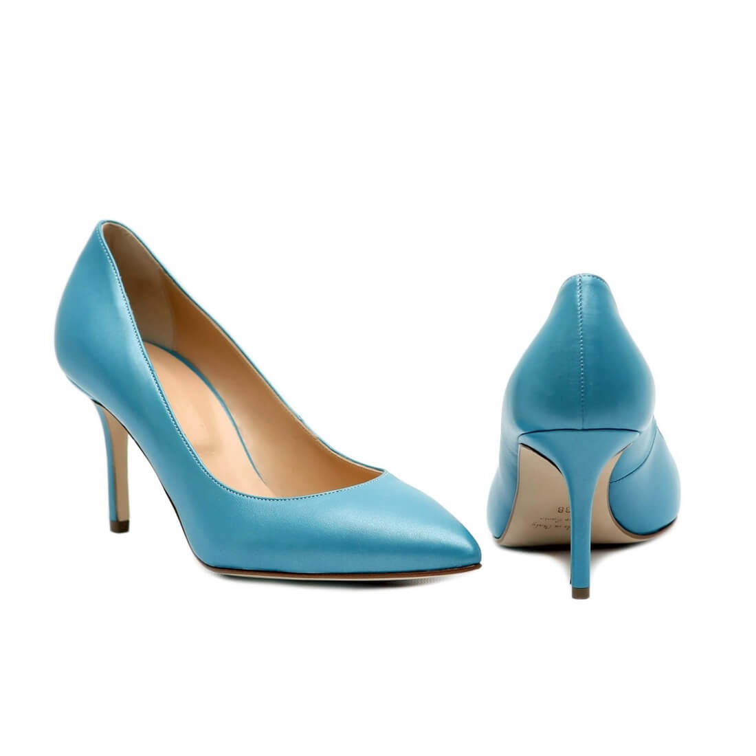 Туфлі човники SITELLE Kristi 70мм лазурово-блакитні шкіряні — фото 7