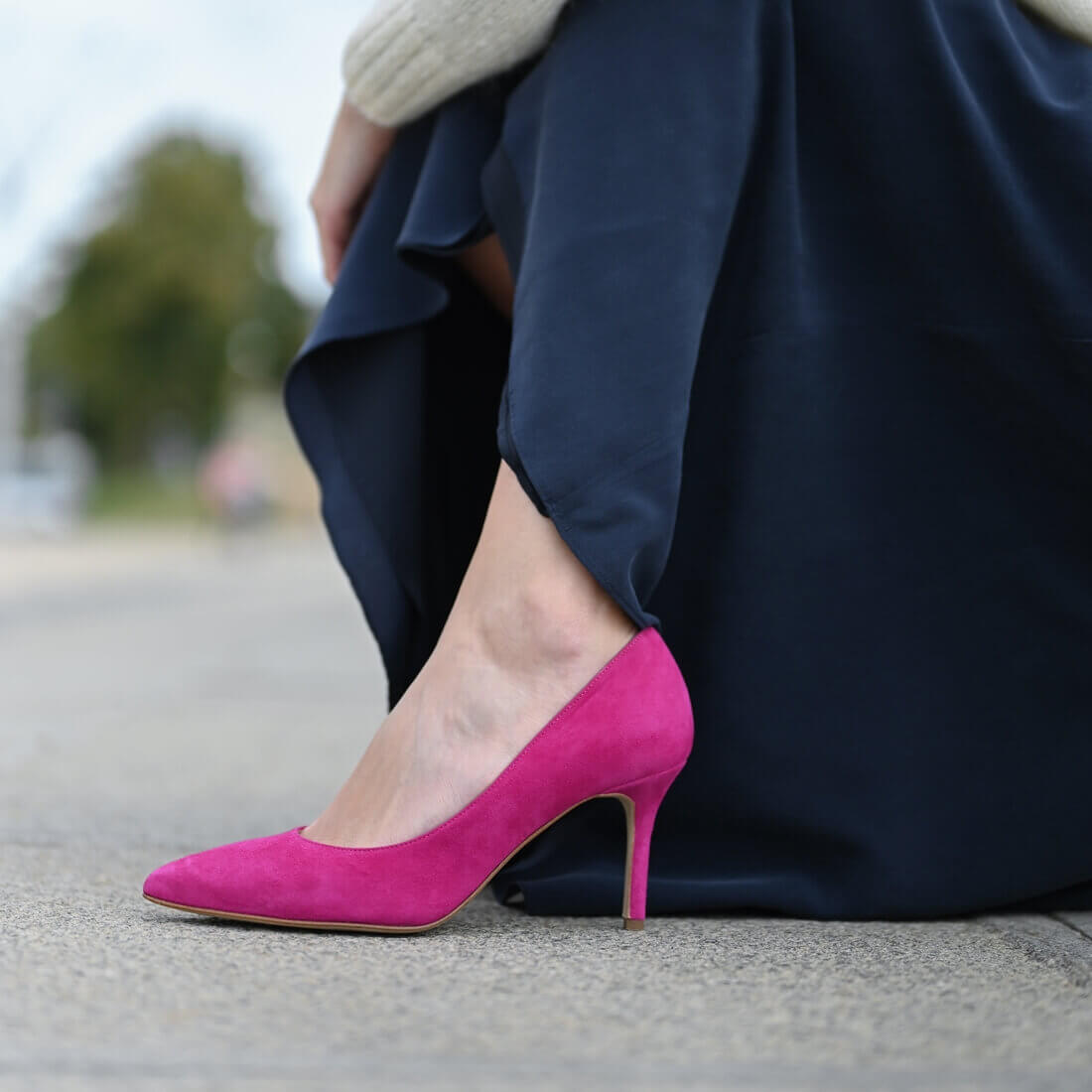 Туфлі човники SITELLE Kristi 70мм рожева фуксія замшеві — фото 2