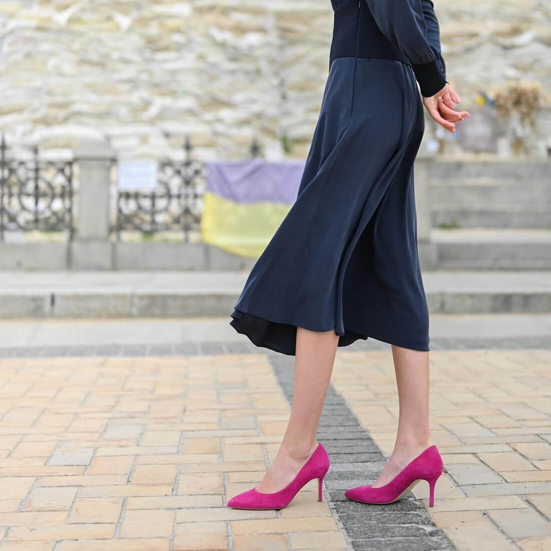 Туфлі човники SITELLE Kristi 70мм рожева фуксія замшеві — фото 3