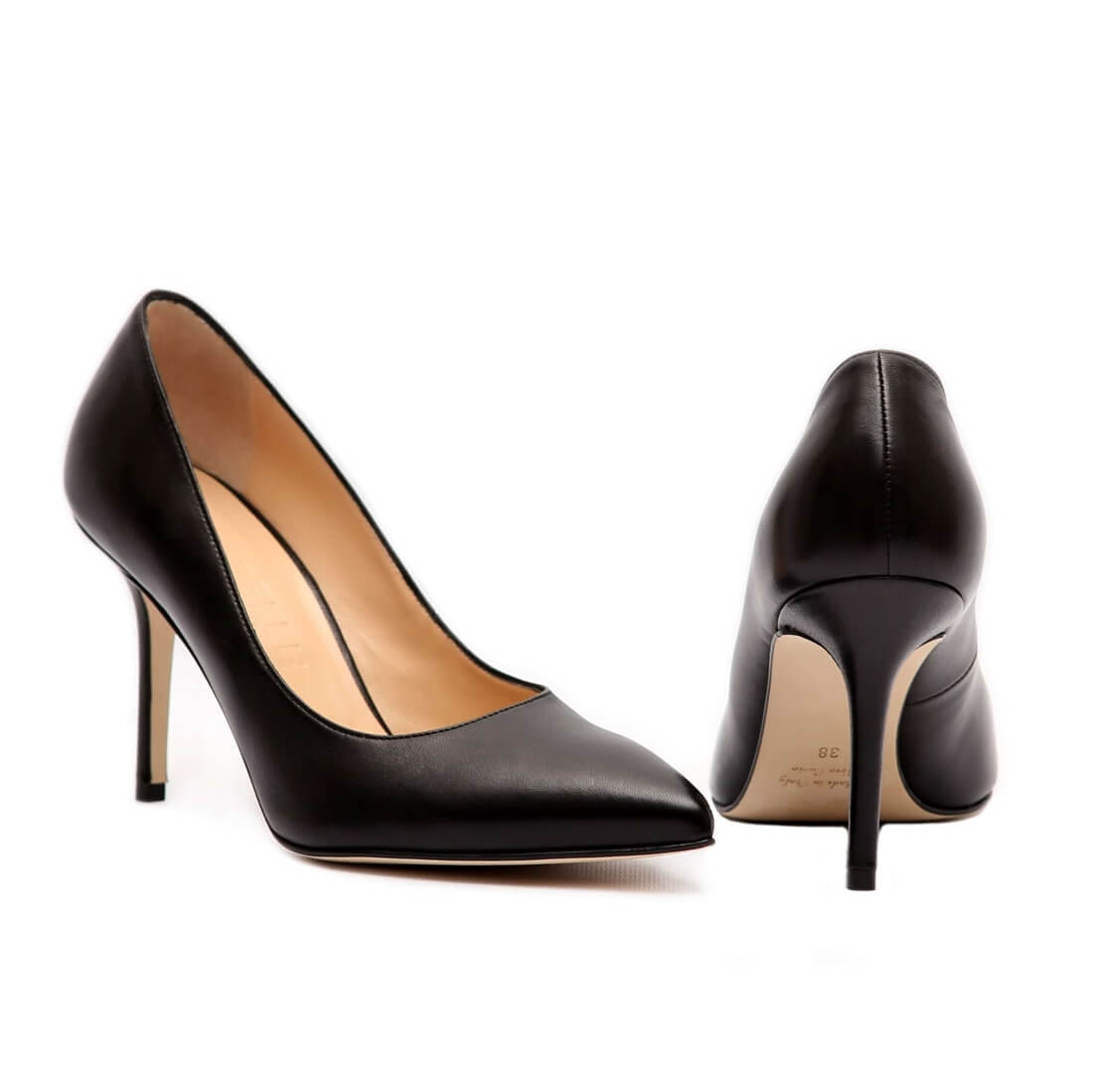 Туфли лодочки SITELLE Naomi 80мм черные кожаные — фото 4
