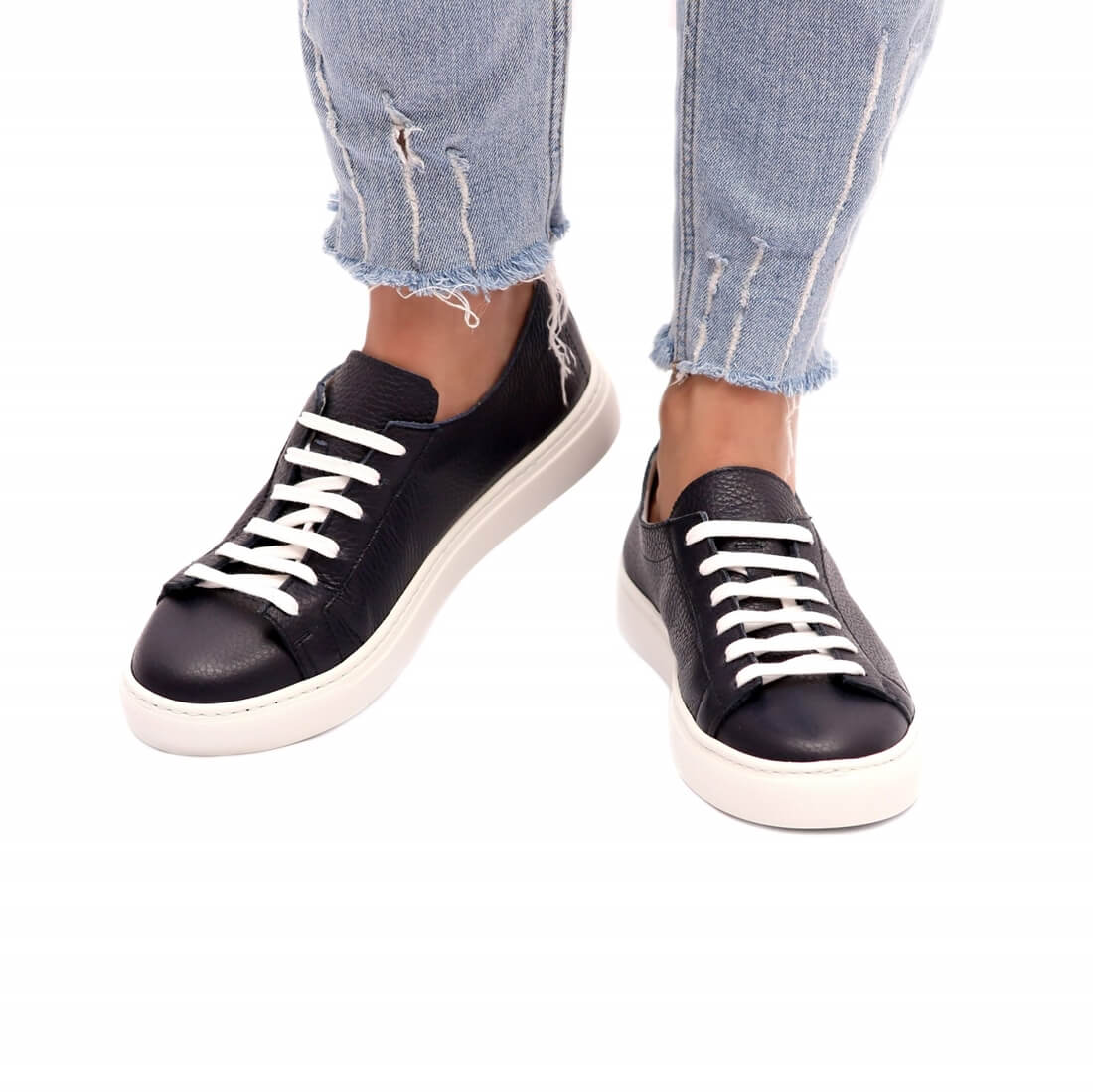 Кеди SITELLE Lana темно-сині шкіряні — фото 4