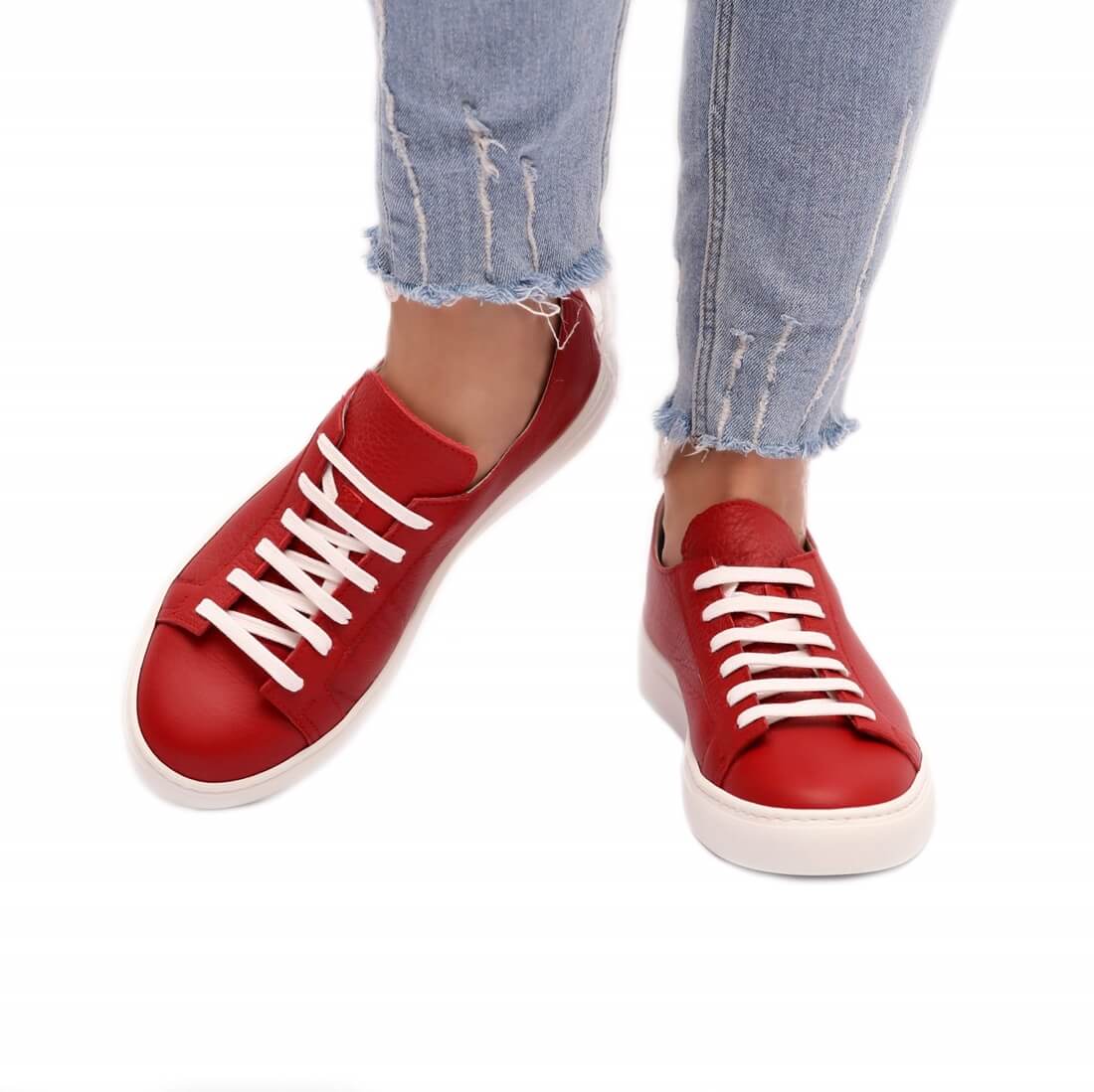 Кеди SITELLE Lana червоні шкіряні — фото 4