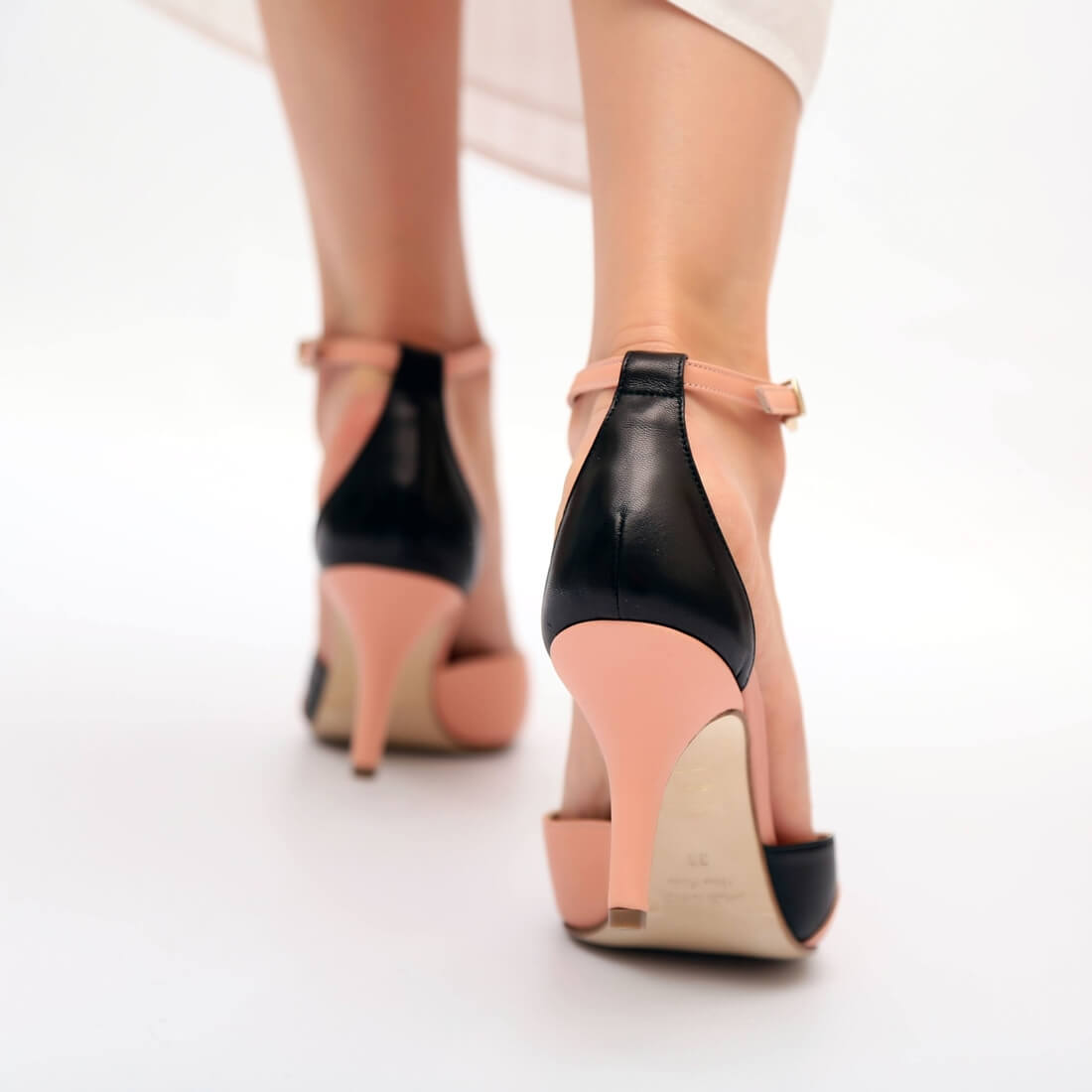 Босоножки SITELLE Elly 70мм бежево-розовые кожаные — фото 3