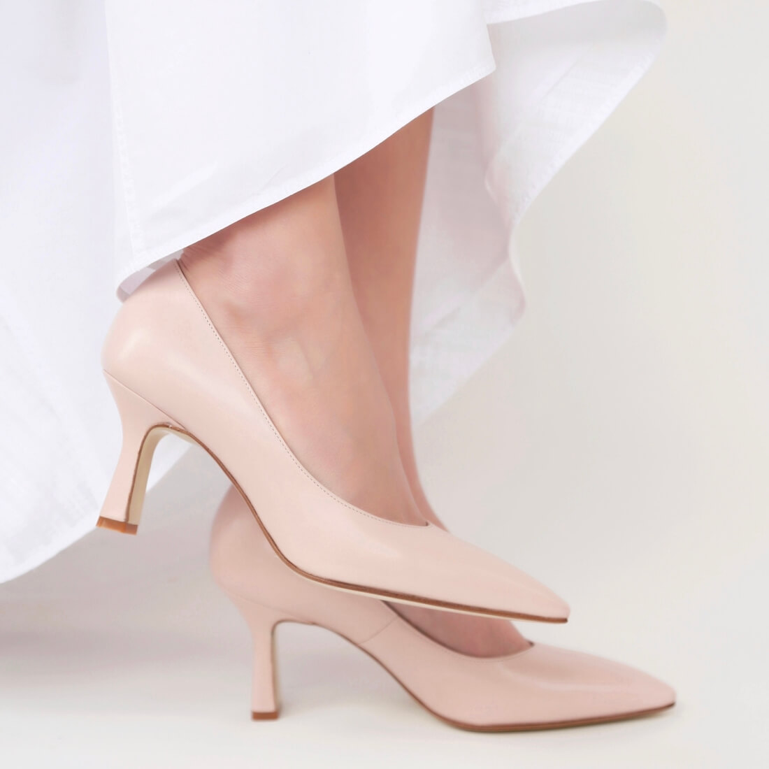 Туфли лодочки SITELLE Linda 70мм бежево-розовые кожаные — фото 3