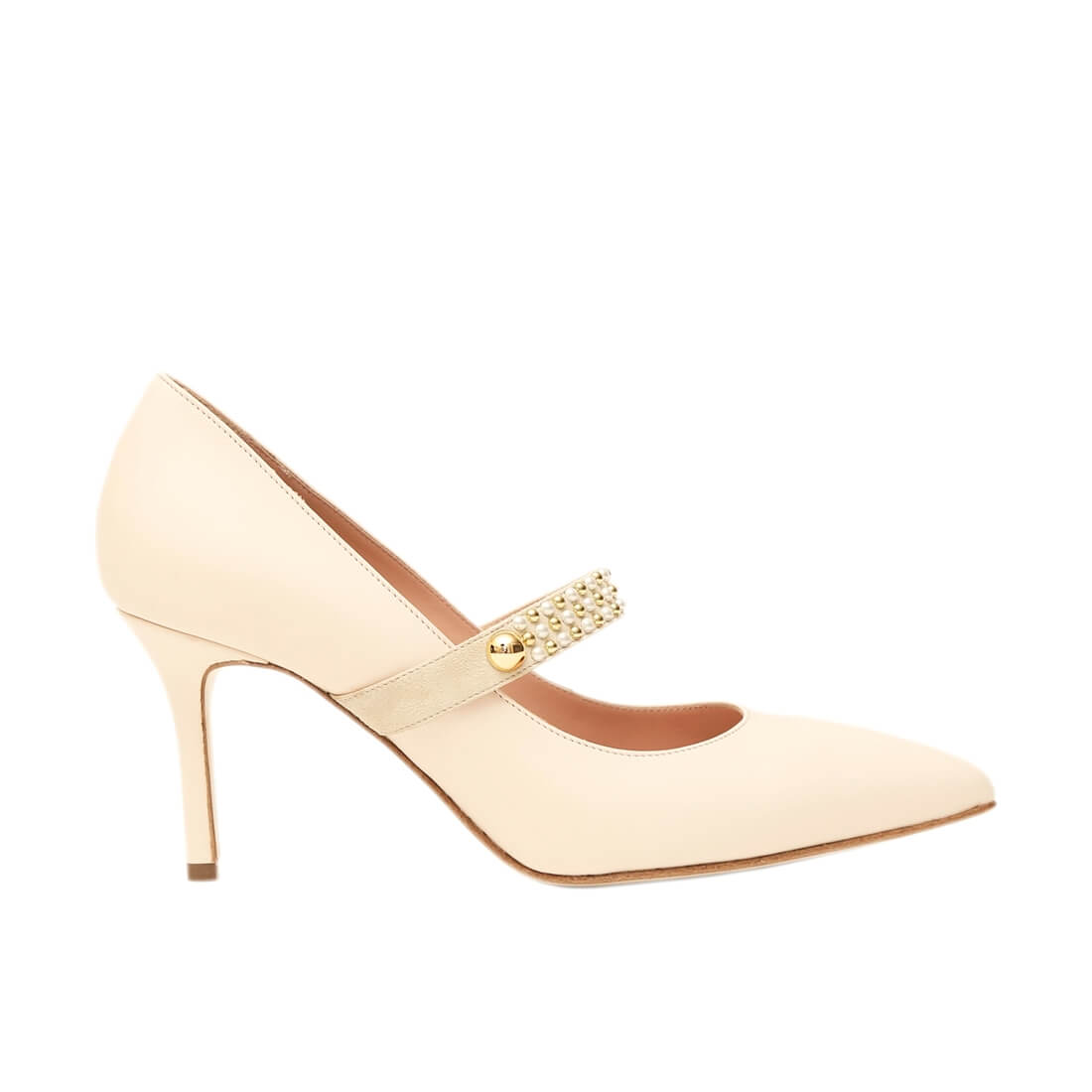 Туфлі човники SITELLE Mary 70мм молочно-білі шкіряні — фото 1