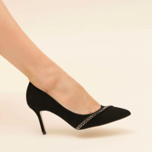 Туфлі човники SITELLE Nika 70мм чорні замшеві