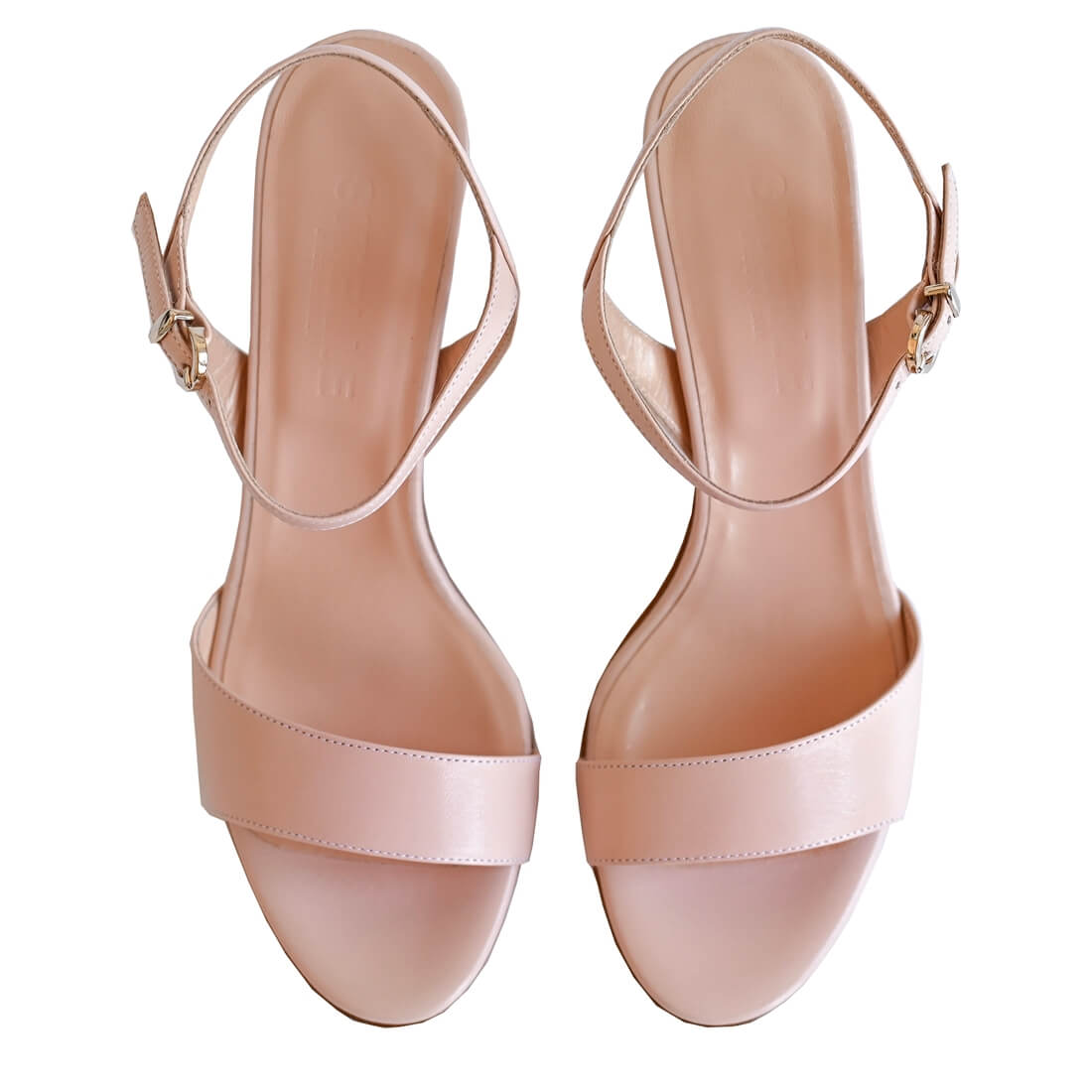 Босоножки SITELLE Alice 70мм бежевые кожаные — фото 4