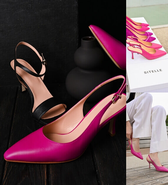 Итальянская обувь SITELLE: Босоножки слингбеки SITELLE Jane 70мм розовая фуксия кожаные — фото 9 Босоножки слингбеки SITELLE Jane 70мм розовая фуксия кожаные — фото 9