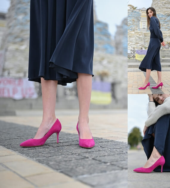 Італійське взуття SITELLE: Туфлі човники SITELLE Kristi 70мм рожева фуксія замшеві — фото 15 Туфлі човники SITELLE Kristi 70мм рожева фуксія замшеві — фото 15