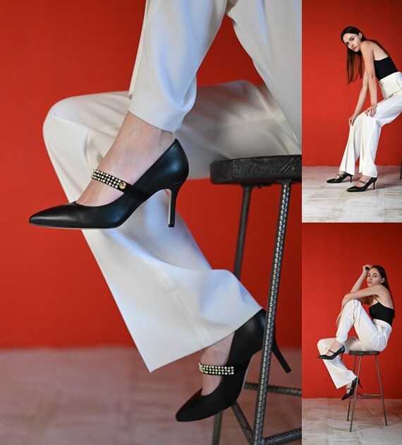 Mary Pumps Black Leather 70 — photo 13