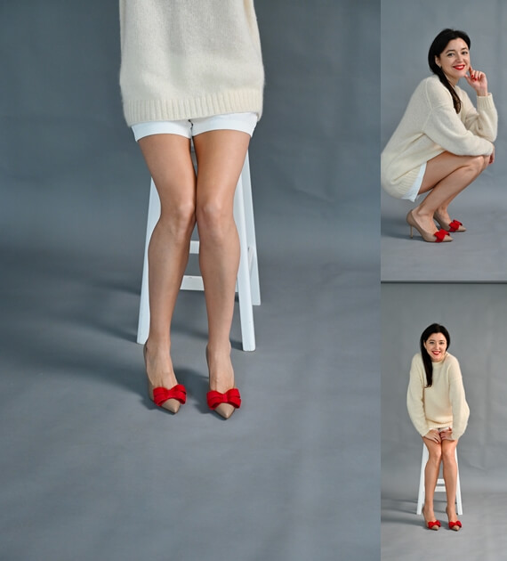 Italian shoes SITELLE: Mia Pumps Beige Red Raspberry Bow 80 — photo 11 Mia Pumps Beige Red Raspberry Bow 80 — photo 11