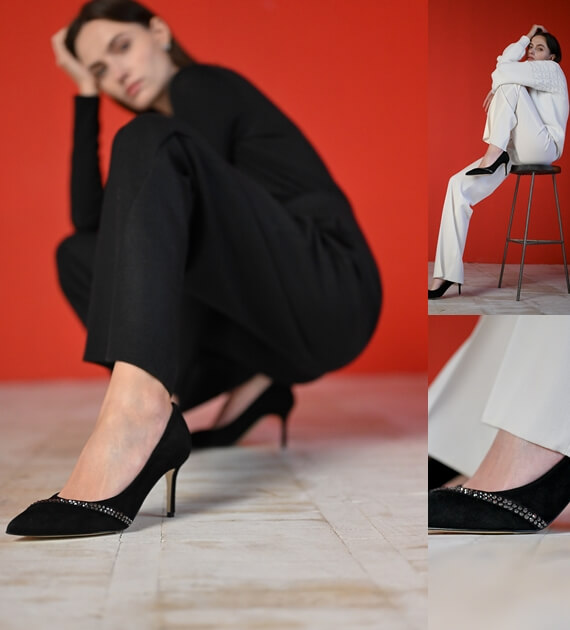 Итальянская обувь SITELLE: Туфли лодочки SITELLE Nika 70мм черные замшевые — фото 13 Туфли лодочки SITELLE Nika 70мм черные замшевые — фото 13